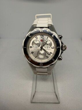 Michele Tahitian Jelly Bean MWW12F000032 Women's 40mm SS Sunray White Watch